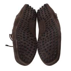 Pre Owned حذاء لوفرز تودز سليب أون فيونكة مضفر سويدي بني مقاس 42