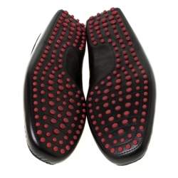 Pre Owned حذاء لوفرز تودز فور فيراري جلد أسود مقاس 45