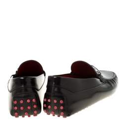 Pre Owned حذاء لوفرز تودز فور فيراري جلد أسود مقاس 45