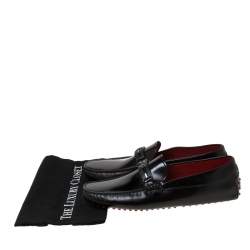 Pre Owned حذاء لوفرز تودز فور فيراري جلد أسود مقاس 45