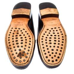 Pre Owned حذاء لوفرز تودز بيني جلد بني داكن مقاس 44.5