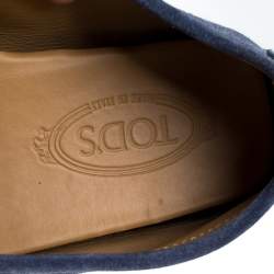 Pre Owned Tod's Blue Suede Bit Loafers Size 44.5