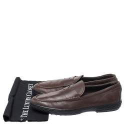 Tod's Brown Leather Slip On Penny Loafers Size 44