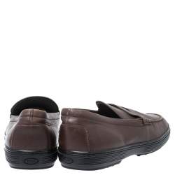 Tod's Brown Leather Slip On Penny Loafers Size 44