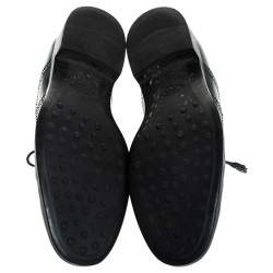 Tod's Two Tone Blue/Black Leather Lace Up Brogue Oxfords Size 41