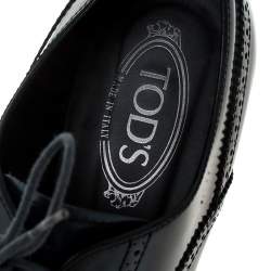 Tod's Two Tone Blue/Black Leather Lace Up Brogue Oxfords Size 41