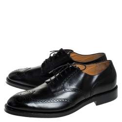 Pre Owned Tod's Black Brogue Leather Lace Up Oxfords Size 47