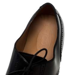 Pre Owned Tod's Black Brogue Leather Lace Up Oxfords Size 47