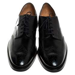 Pre Owned Tod's Black Brogue Leather Lace Up Oxfords Size 47