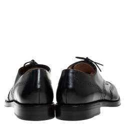 Pre Owned Tod's Black Brogue Leather Lace Up Oxfords Size 47