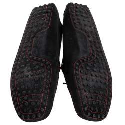 Pre Owned Tod's for Ferrari Black Suede Bow Loafers Size 44