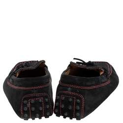 Pre Owned Tod's for Ferrari Black Suede Bow Loafers Size 44