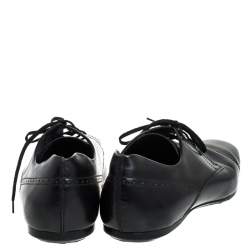 Pre Owned Tod's Black Leather Brogue Detail Lace Up Derby Size 43