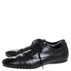 Pre Owned Tod's Black Leather Brogue Detail Lace Up Derby Size 43