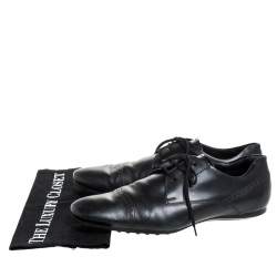 Pre Owned Tod's Black Leather Brogue Detail Lace Up Derby Size 43