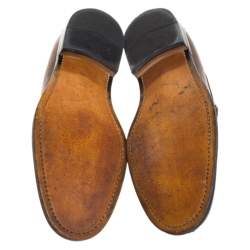 Pre Owned Tod's Brown Leather Penny Loafers Size 42.5