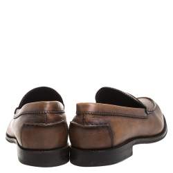 Pre Owned Tod's Brown Leather Penny Loafers Size 42.5