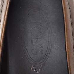 Pre Owned Tod's Brown Leather Penny Loafers Size 42.5