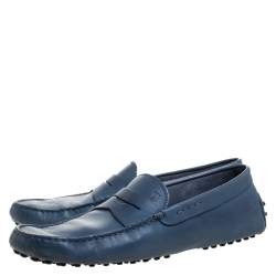 Pre Owned Tod’s Blue Leather Penny Loafers Size 42.5