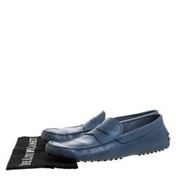 Pre Owned Tod’s Blue Leather Penny Loafers Size 42.5