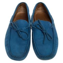 Pre Owned حذاء لوفرز تودز سيتي جومينو جلد نوبوك أسود مقاس 40