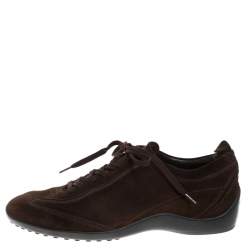 Tod's Brown Suede Lace Up Sneakers Size 40