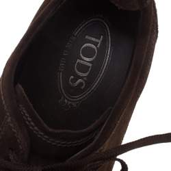 Tod's Brown Suede Lace Up Sneakers Size 40