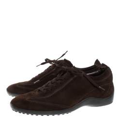Tod's Brown Suede Lace Up Sneakers Size 40