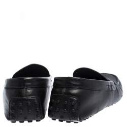 Pre Owned حذاء درايفنغ لوفرز موكاسين تودز جلد أسود جوميني مقاس 42