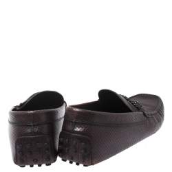 Pre Owned Tod's Brown Perforated Leather Gommino Loafer Size 42