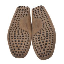 Pre Owned حذاء لوفرز تودز فيونكة نوبوك بني قاس 41.5