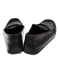 Pre Owned Tod's Black Leather Gommino Loafers Size 45.5