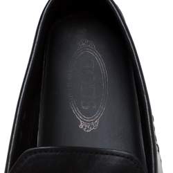 Pre Owned Tod's Black Leather Gommino Loafers Size 45.5