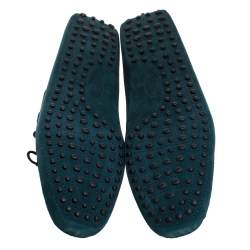 Pre Owned حذاء لوفرز تودز City Gommino Driving سويدي أخضر داكن مقاس 44.5