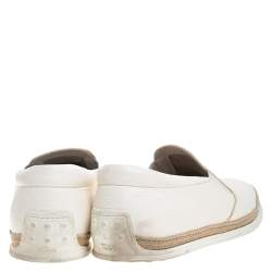 Tod's White Leather Slip On Sneakers Size 45.5