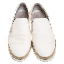 Tod's White Leather Slip On Sneakers Size 45.5