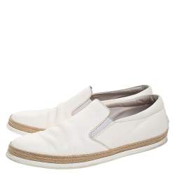 Tod's White Leather Slip On Sneakers Size 45.5