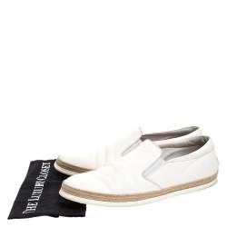Tod's White Leather Slip On Sneakers Size 45.5