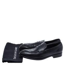 Pre Owned Tod's Black Leather Penny Loafers Size 44.5