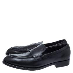 Pre Owned Tod's Black Leather Penny Loafers Size 44.5