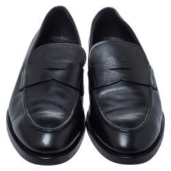 Pre Owned Tod's Black Leather Penny Loafers Size 44.5