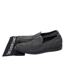 Tod's Grey Suede Penny Loafers Size 41.5