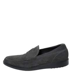 Tod's Grey Suede Penny Loafers Size 41.5