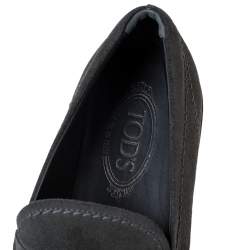 Tod's Grey Suede Penny Loafers Size 41.5