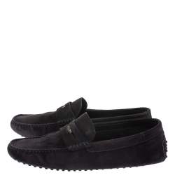 Pre Owned Tod’s Dark Blue Suede Penny Loafers Size 44