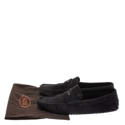 Pre Owned Tod’s Dark Blue Suede Penny Loafers Size 44