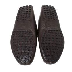 Pre Owned Tod's Dark Brown Leather Penny Driving Loafer Size 41.5