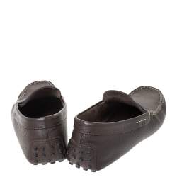 Pre Owned Tod's Dark Brown Leather Penny Driving Loafer Size 41.5