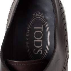 Tod's Brown Brogue Leather Lace Up Derby Size 40