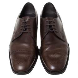 Tod's Brown Brogue Leather Lace Up Derby Size 40